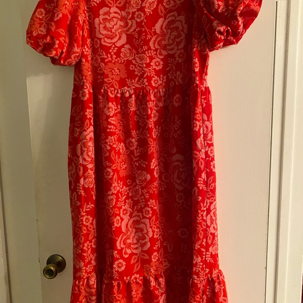 Sugarlips Red Floral Kids Dress